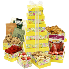 Broadway Basketeers Fresh and Floral Gift Tower